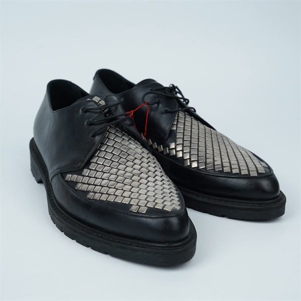 Giày Celine đen ô vuông bạc sz41.5 (BQ) KG+