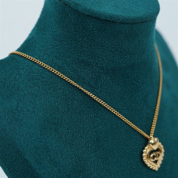 Dây chuyền Dior vàng mặt trái tim dây mảnh (BQ) KG+