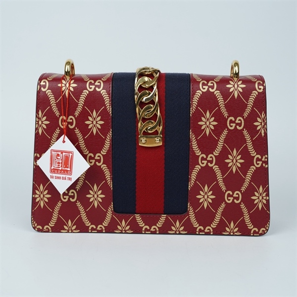 Túi GG Sylvie đỏ (524405-493075) 2strap sz25 KG+