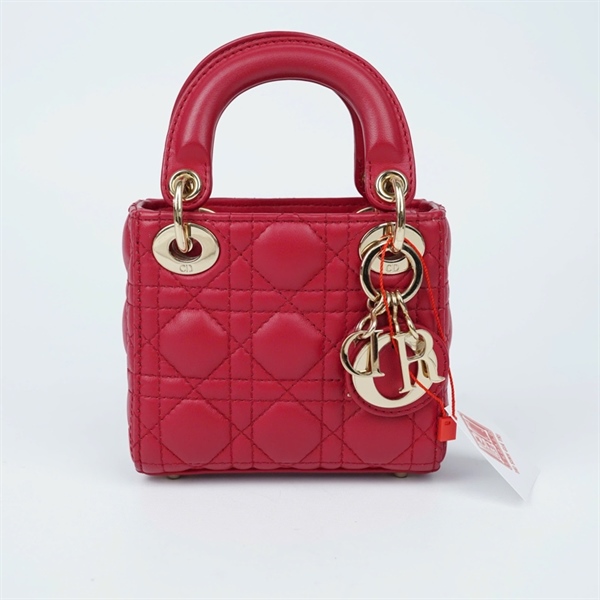 Túi Dior Lady mini đỏ (01-BO-1220) sz12 (BMC) KG+