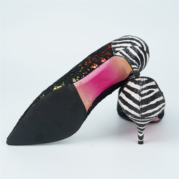 Giày Jimmy Choo đen ren cao 12p sz37 (BQ) KG+