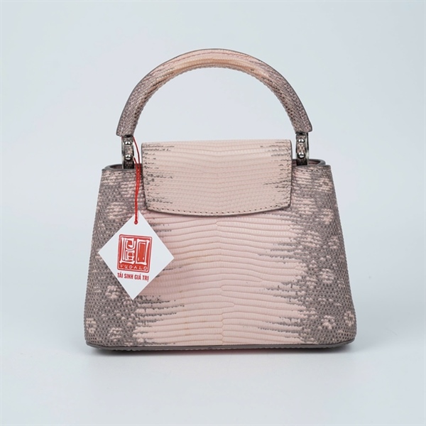 Túi LV Capu da lizard hồng size mini MI4127 KG+