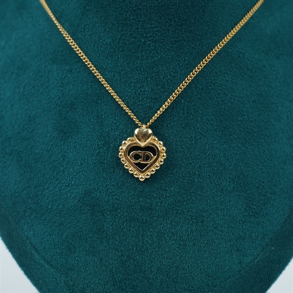 Dây chuyền Dior vàng mặt trái tim dây mảnh (BQ) KG+