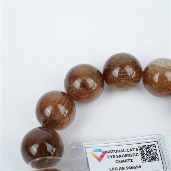 Vòng tay tóc nâu to 13hạt 566694 kt18.65-18ly KG+