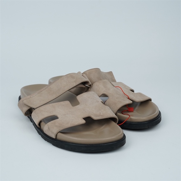 Dép Hermes nâu nhạt sz44 (BQ) KG+