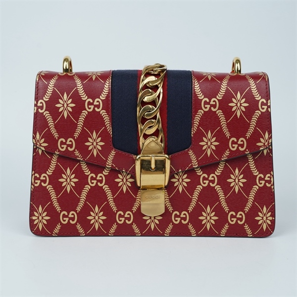 Túi GG Sylvie đỏ (524405-493075) 2strap sz25 KG+