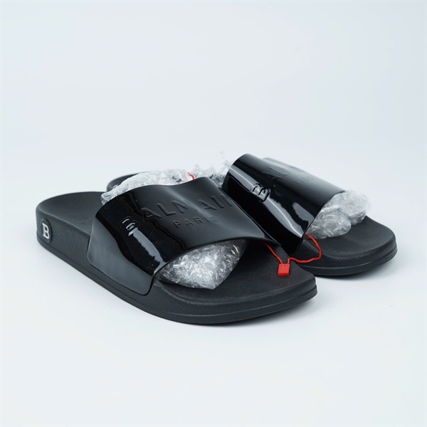 Dép Balmain đen sz37 (BQ) KG+