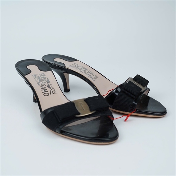 Dép Salvatore đen cao 7p sz6.5 (UK) (BQ) KG+