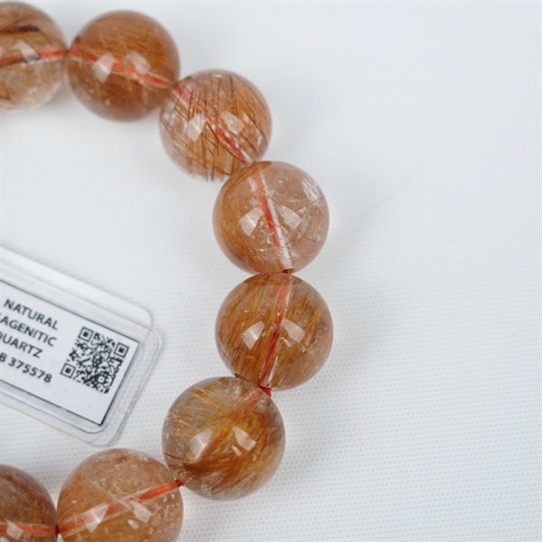 Vòng tay tóc nâu 13hạt 375578 kt 17.93-16.96ly KG+