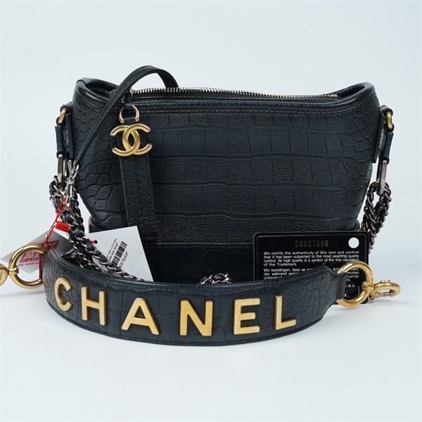 Túi Chanel Gab Croc đen 28227688 size Small 20x15x8cm. KG+