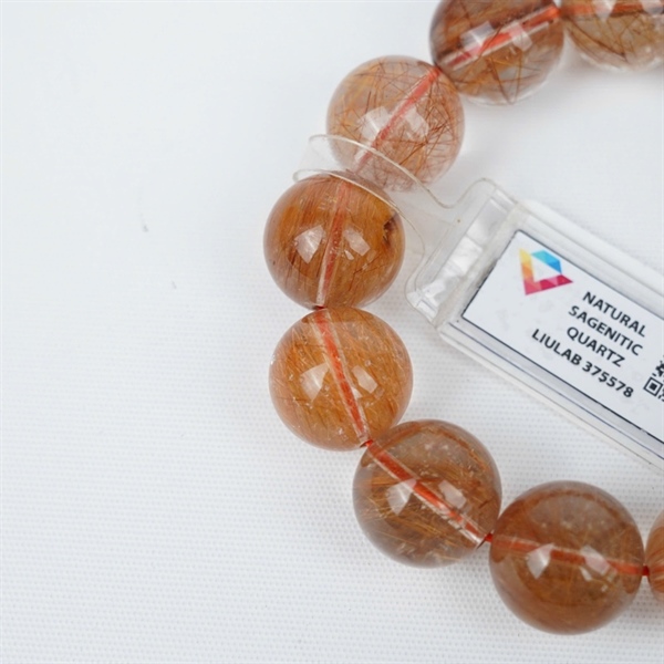 Vòng tay tóc nâu 13hạt 375578 kt 17.93-16.96ly KG+