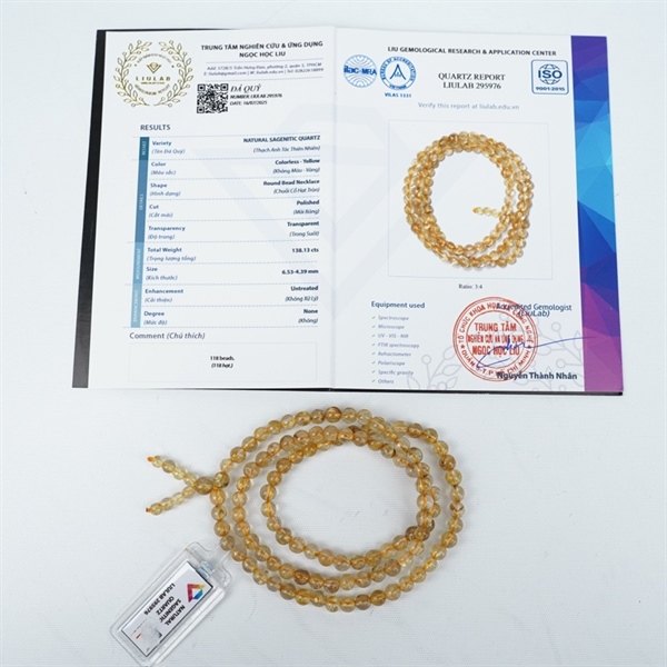 Chuỗi tóc vàng 118hạt 295976 kt6.53-4.39ly KG+