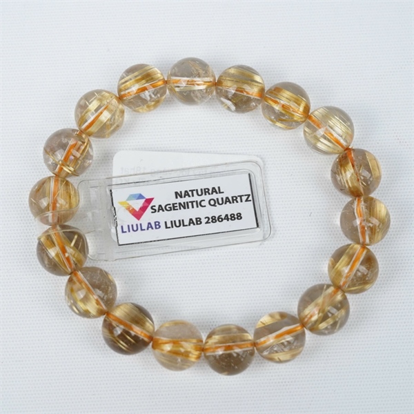 Vòng tay tóc vàng 18hạt 286488 kt 11.87-11.37ly KG+