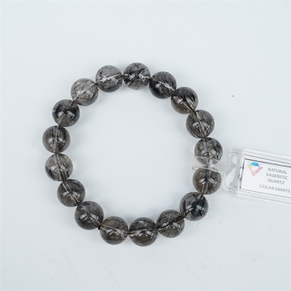 Vòng tay tóc đen 17hạt 666672 kt 12.95-12.48ly KG+