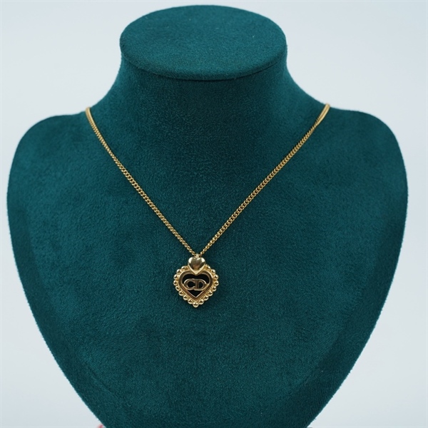 Dây chuyền Dior vàng mặt trái tim dây mảnh (BQ) KG+