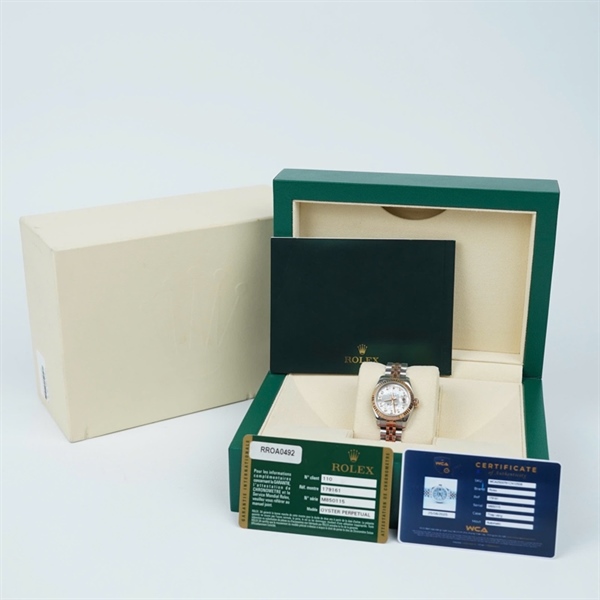 Đồng hồ Rolex mặt viền vàng hồng niềng phay độ (M850115) sz28.6 (HC) KG+