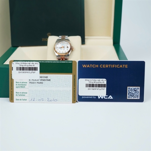 Đồng hồ Rolex mặt viền vàng hồng niềng phay độ (M850115) sz28.6 (HC) KG+