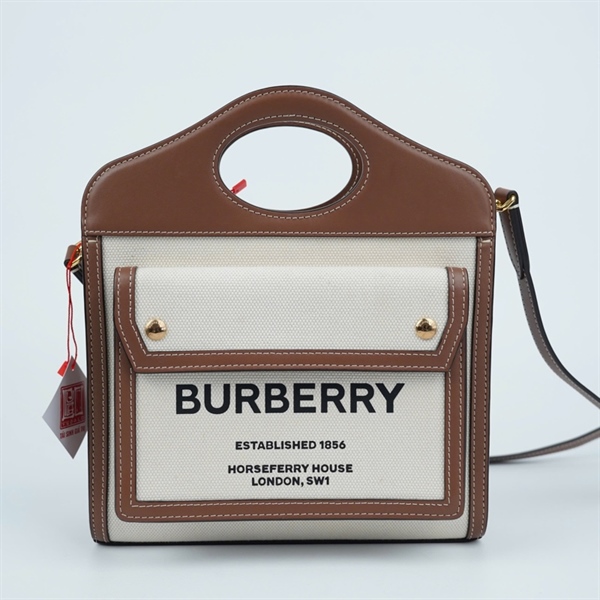 Túi BBR Pocket trắng phối nâu sz23 KG+