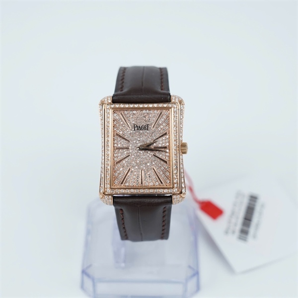 Đồng hồ Piaget mặt vuông dây nâu đính kim-kim độ (881440) sz30 +