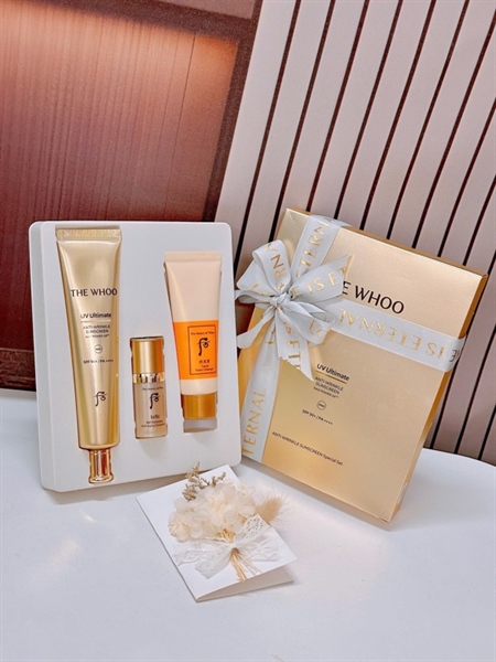 Set The Whoo 3 Món Chống Lão Hoá: Kem Chống Nắng - Serum - Sữa Rửa Mặt