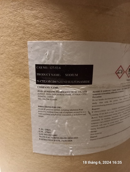 Chloramin B (Sodium N-Chlorobenzene Sulfonamide) (Thùng 25kg) - Trung Quốc