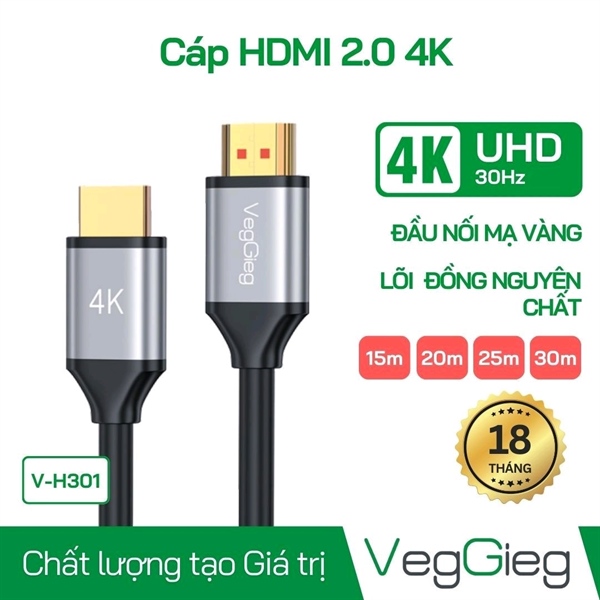 Cáp HDMI 2.0 4K V-H301 VegGieg
