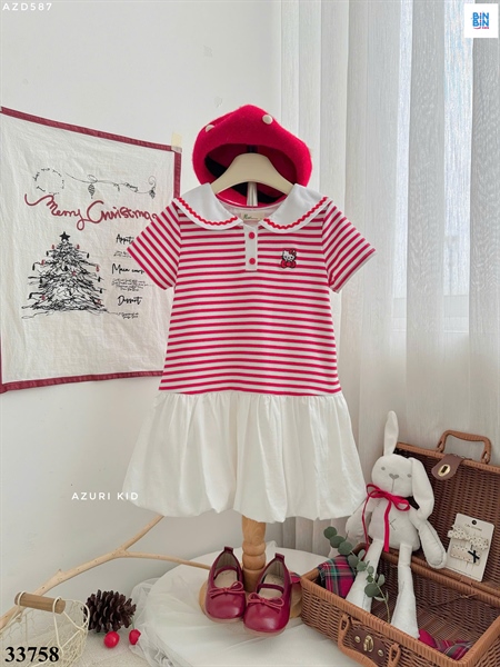 33758- Đầm Kitty đỏ dáng bí