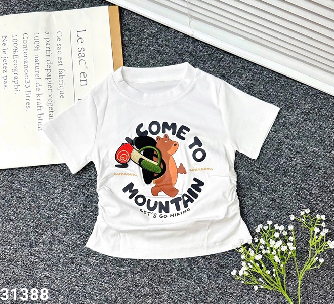 31388- Áo croptop gấu trắng