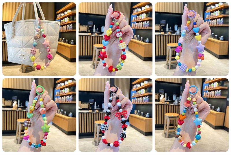 Dây đeo điện thoại, phụ kiện túi hạt DOPAMINE SẮC MÀU vui nhộn