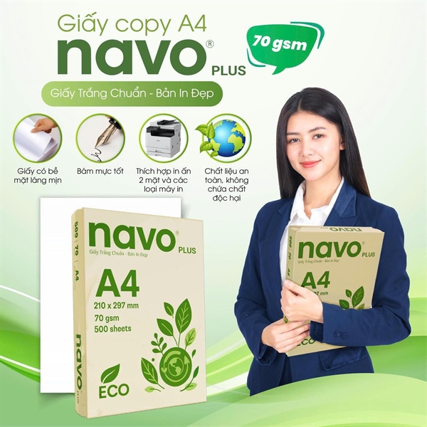 Ream giấy A4 70 gsm Navo Plus (500 tờ)