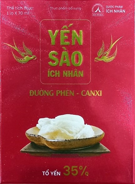 Yến sào Ích Nhân đường phèn, canxi (Hộp 1 lọ 70ml)- Tăng đề kháng cơ thể