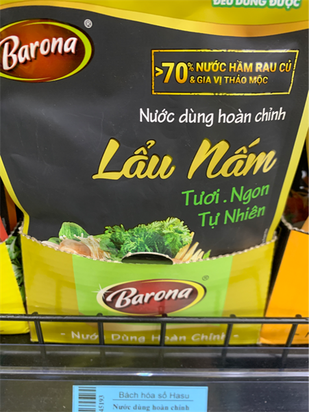 Nước dùng hoàn chỉnh Barona - Nước dùng lẩu nấm 140gr