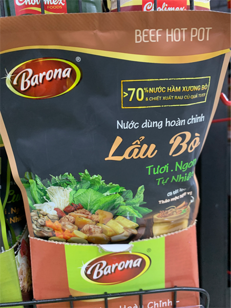 Nước dùng hoàn chỉnh Barona - Lẩu bò 164gr/40