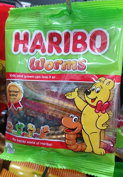Kẹo dẻo Haribo Worms 100g/24
