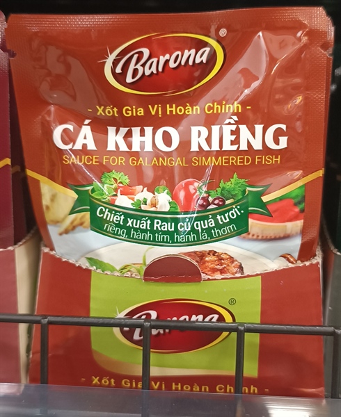 Xốt gia vị hoàn chỉnh Barona - cá kho riềng 80gr/80