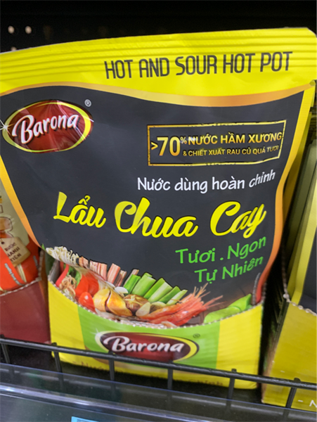 Nước dùng hoàn chỉnh Barona-Lẩu chua cay 180gr/40