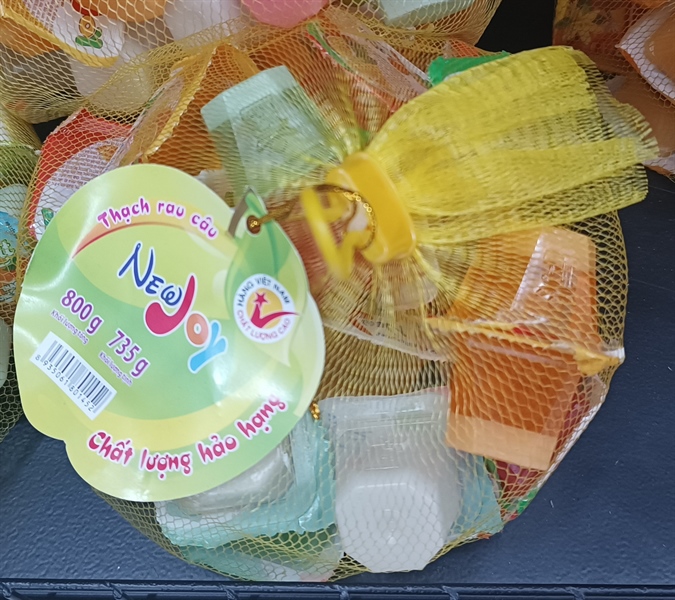 Thạch rau câu Newjoy hương hoa quả_735g12 túi lưới (2 lớp)