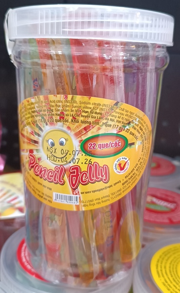 Thạch hình bút chì ABC_17g*22q*30cốc