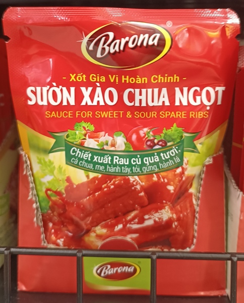 Xốt gia vị hoàn chỉnh Barona- sườn xào chua ngọt 80gr/80