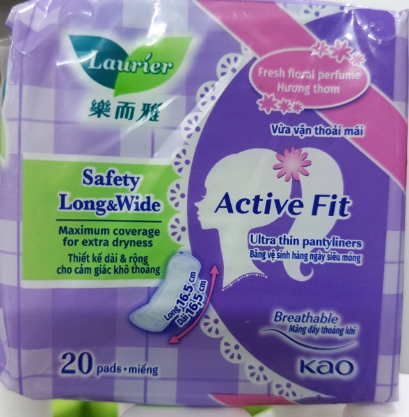 Laurier Active Fit Siêu Thấm N.đầu-cuối Hoa Anh Đào 20M
