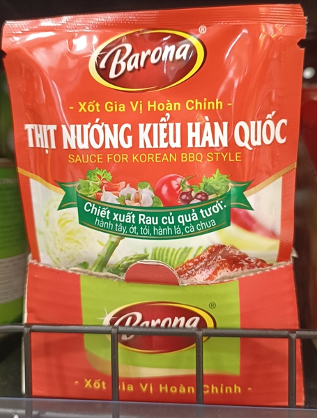 Xốt gia vị hoàn chỉnh Barona - thịt nướng Hàn Quốc 80gr/80