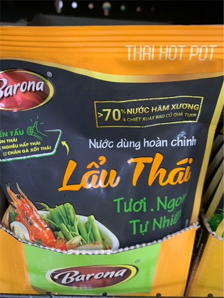 Nước dùng hoàn chỉnh Barona- Lẩu thái 180gr/40