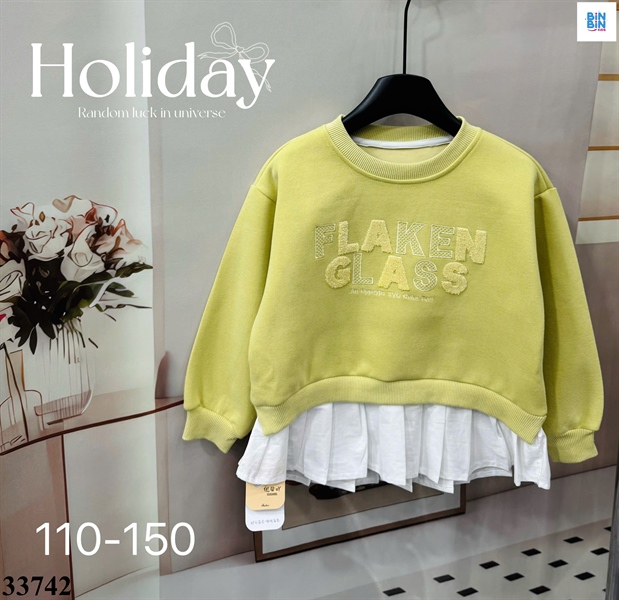 33742-Áo SWT xanh cốm FLA thêu len xù