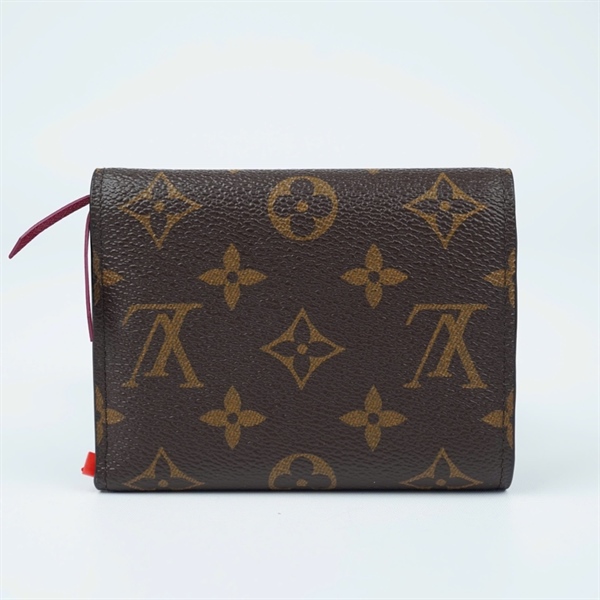 Ví LV hoa nâu gập 3 nút đỏ (SF0159) (LT) KG+