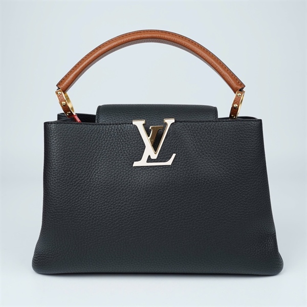 Túi LV Capu đen quai nâu sz31x25 KG+