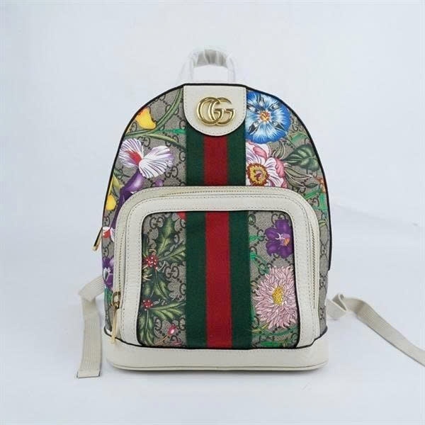 Balo GG xám in hoa (547965-204991) sz22-13-29 (PN) KG+