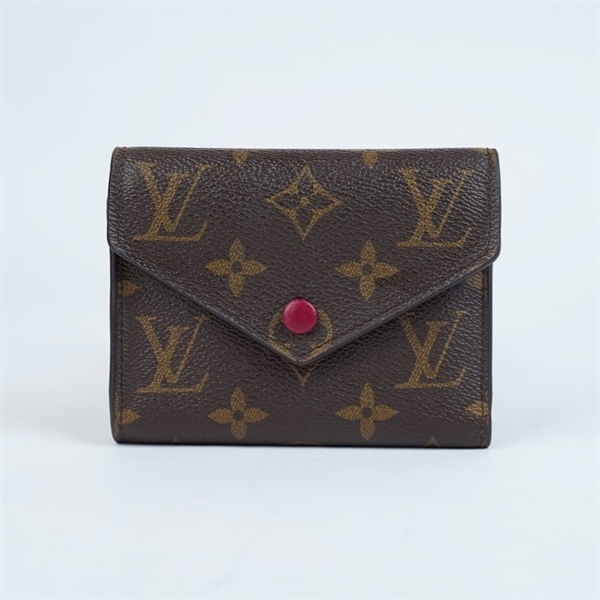 Ví LV hoa nâu gập 3 nút đỏ (SF5166) (LT) KG+