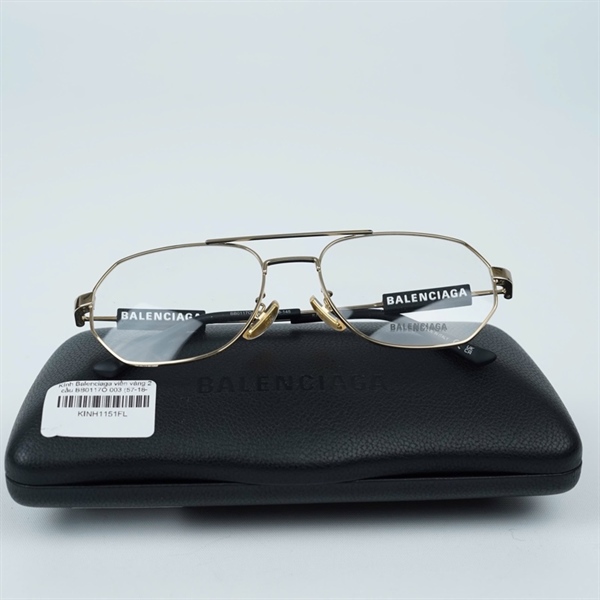 Kính Balenciaga viền vàng 2 cầu BB0117O 003 (57-18-145) (PN) KG+