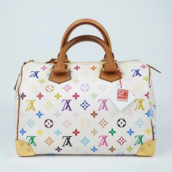Túi LV Speedy trắng họa tiết Multicolor sz31 +