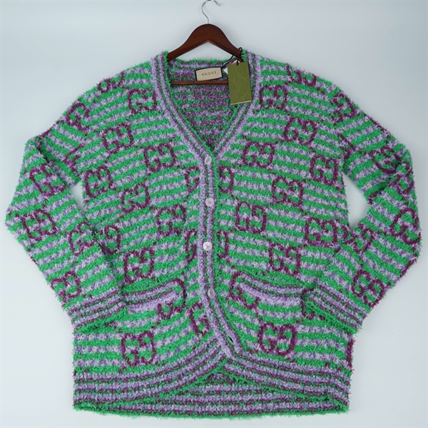 Áo khoác GG cardigan xanh họa tiết (PN) KG+